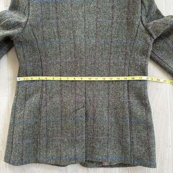 HARRIS TWEED Women Blazer Hand Woven Pure Wool Quite Luxury Preppy Academia - Picture 13 of 16